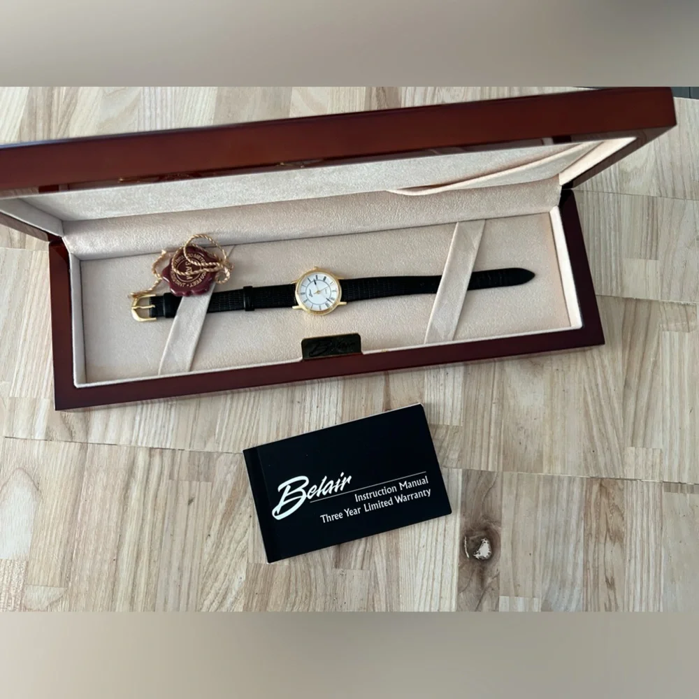 Belair Ladies Watch New in Original Box Black Leather Strap  display picture 1